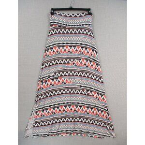 Vanity Womens Multicolor Geometric Pattern Maxi Skirt Rayon/Spandex L